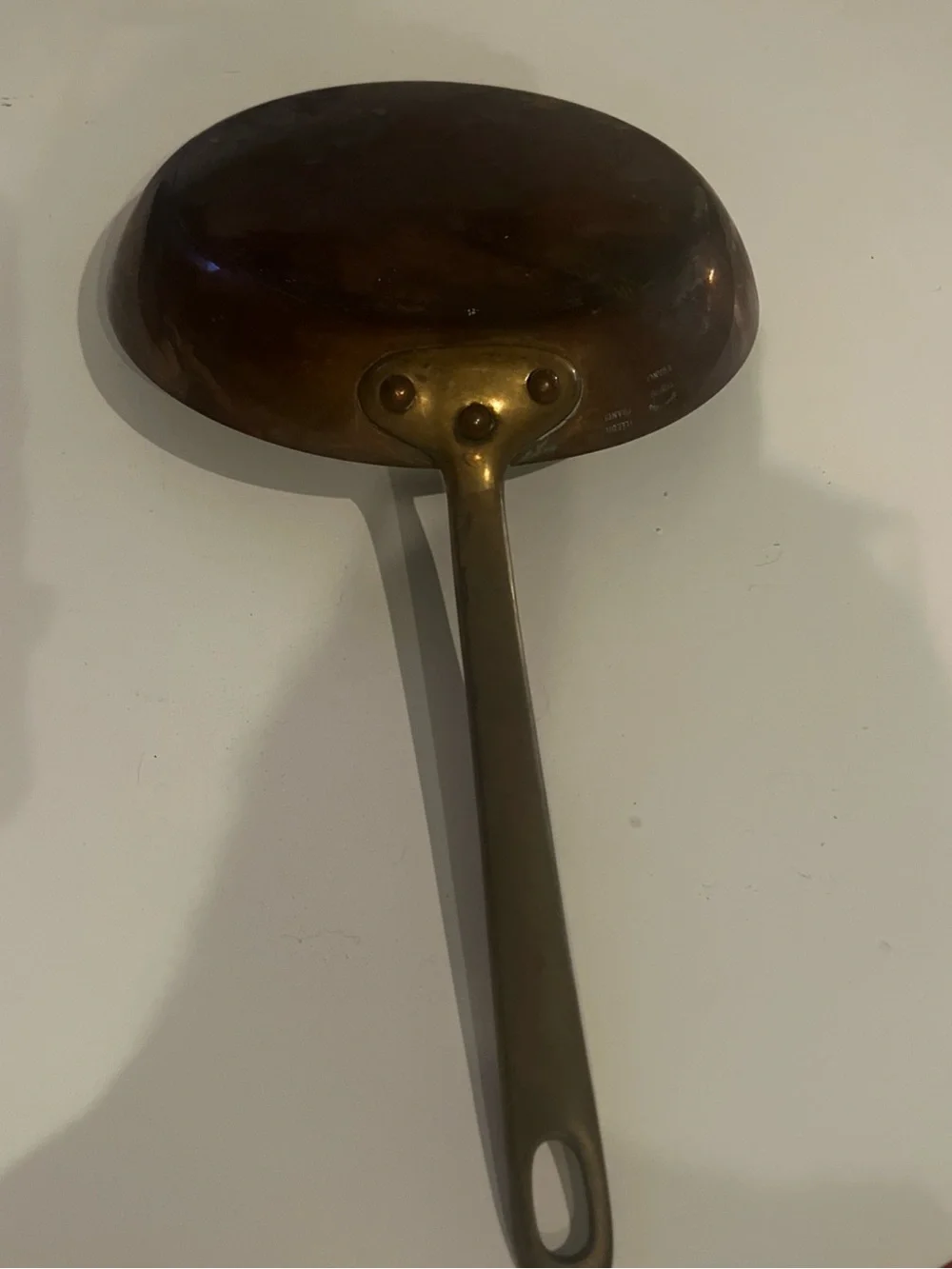 Williams Sonoma 8.5” French Copper Fry Pan Made In France Brass Handle Vintage